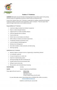 IT Technician Job Posting